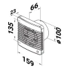 Badkamer ventilator 12V – aan/uit 100 mm Basic