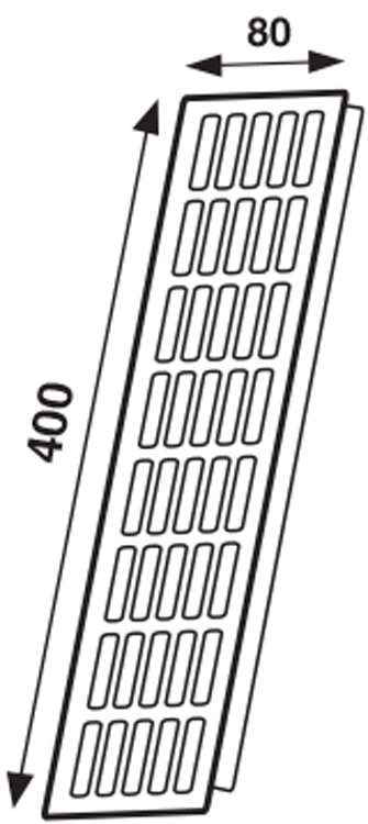 Ventilatierooster aluminium 400×80 mm