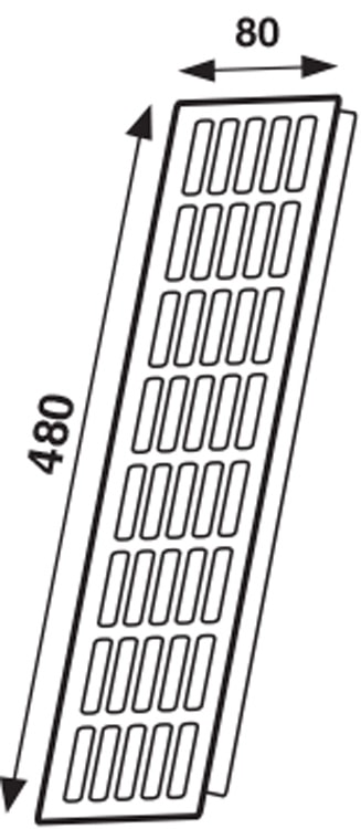 BULK 100x Ventilatierooster aluminium 480×80 mm