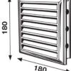 Ventilatierooster kunststof met vliegengaas wit 185×185 mm