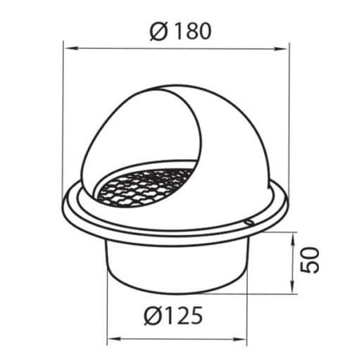 Bolrooster RVS Ø125 mm