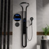 Multifunctionele Regendouche Aura mat zwart – thermostatisch digitaal LED – QMIX911