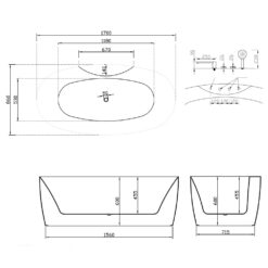 WBX60 Vrijstaand bad 170 x 85 cm wit glanzend ovaal – Wahlbach