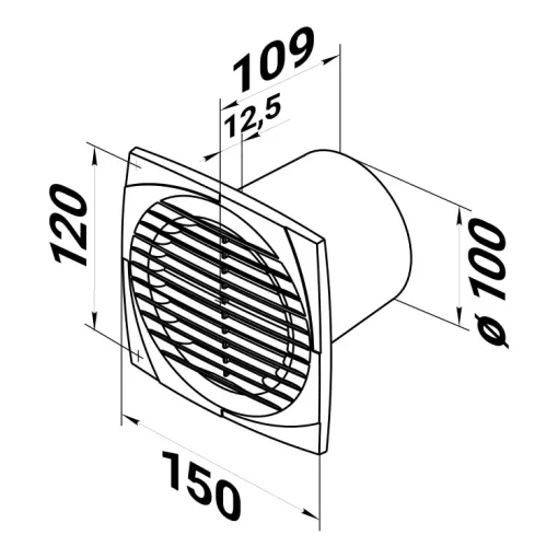 Badkamer ventilator timer 100 mm Lite