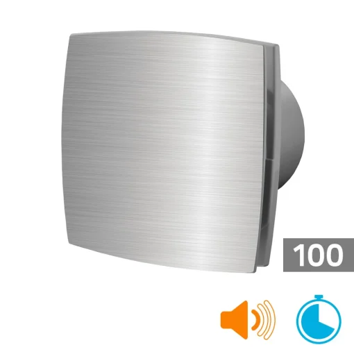 Badkamer ventilator timer 100 mm aluminium Silent