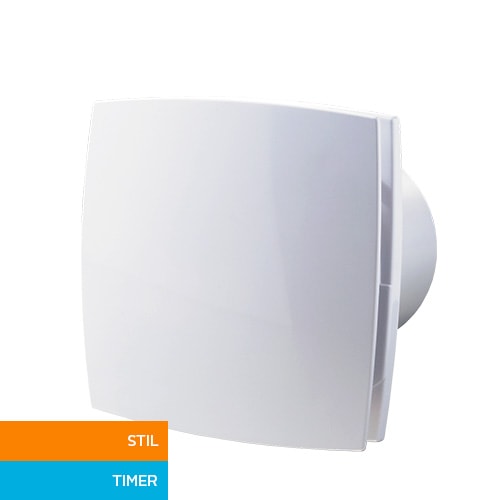 Badkamerventilator 100 mm Silent met timer en vochtsensor