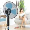 Statiefventilator InnovaGoods – 40 cm – Zwart/Blauw