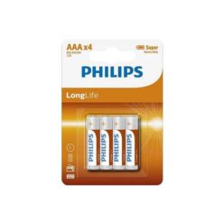 Batterij Philips Longlife AAA 4 stuks