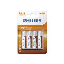 Batterij Philips Longlife AA 4 stuks