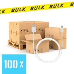 BULK 100x USB2.0 Mini-B oplaadkabel wit