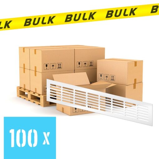 BULK 100x Ventilatierooster aluminium wit 400×80 mm