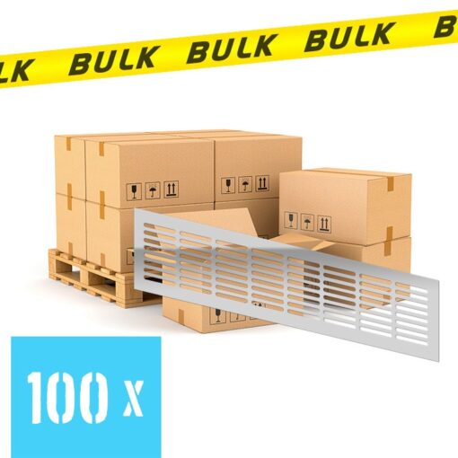 BULK 100x Ventilatierooster aluminium 400×100 mm