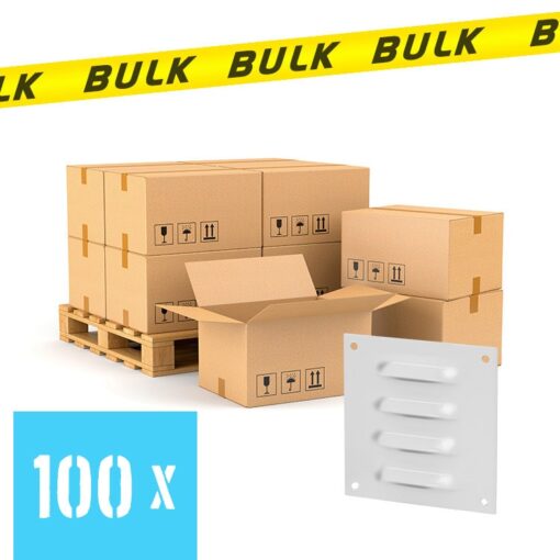 BULK 100x Schoepenrooster aluminium wit 70×70 mm