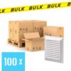 BULK 100x Rooster kunststof met vliegengaas wit 140×140 mm