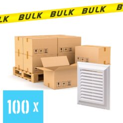 BULK 100x Rooster kunststof met vliegengaas wit 140×140 mm