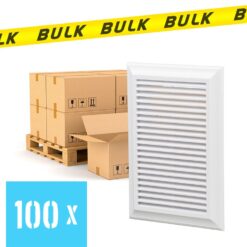 BULK 100x Rooster kunststof met vliegengaas wit 180×250 mm
