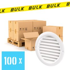 BULK 100x Rooster rond kunststof wit Ø 100 mm