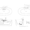 Badrandkraan set zwart douche mengkraan en afvoerplug QTX60Z